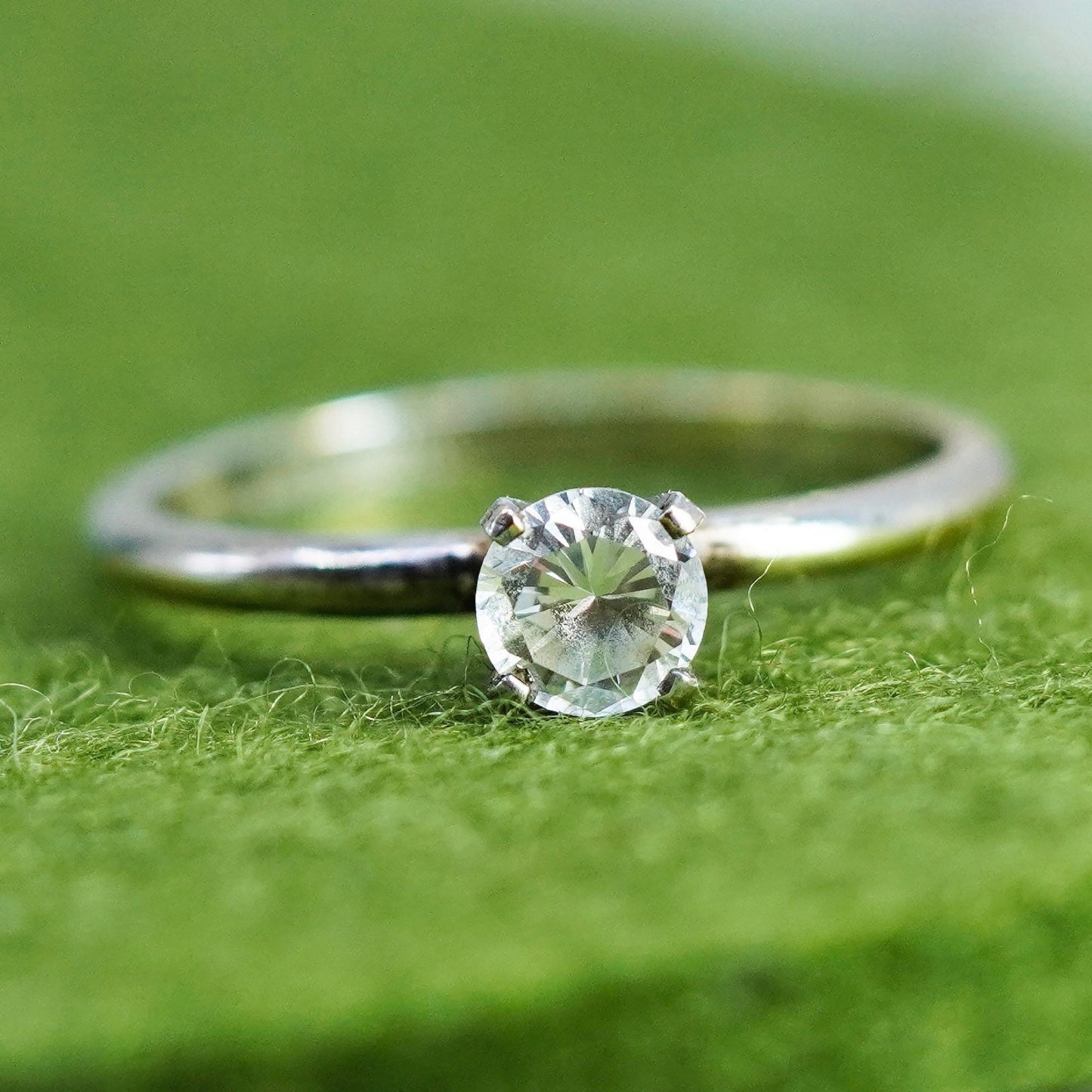 Size 9.25, Vintage sterling silver handmade engagement band ring