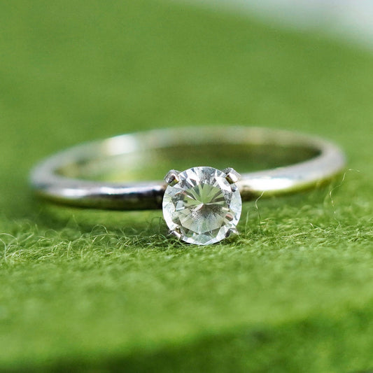 Size 9.25, Vintage sterling silver handmade engagement band ring