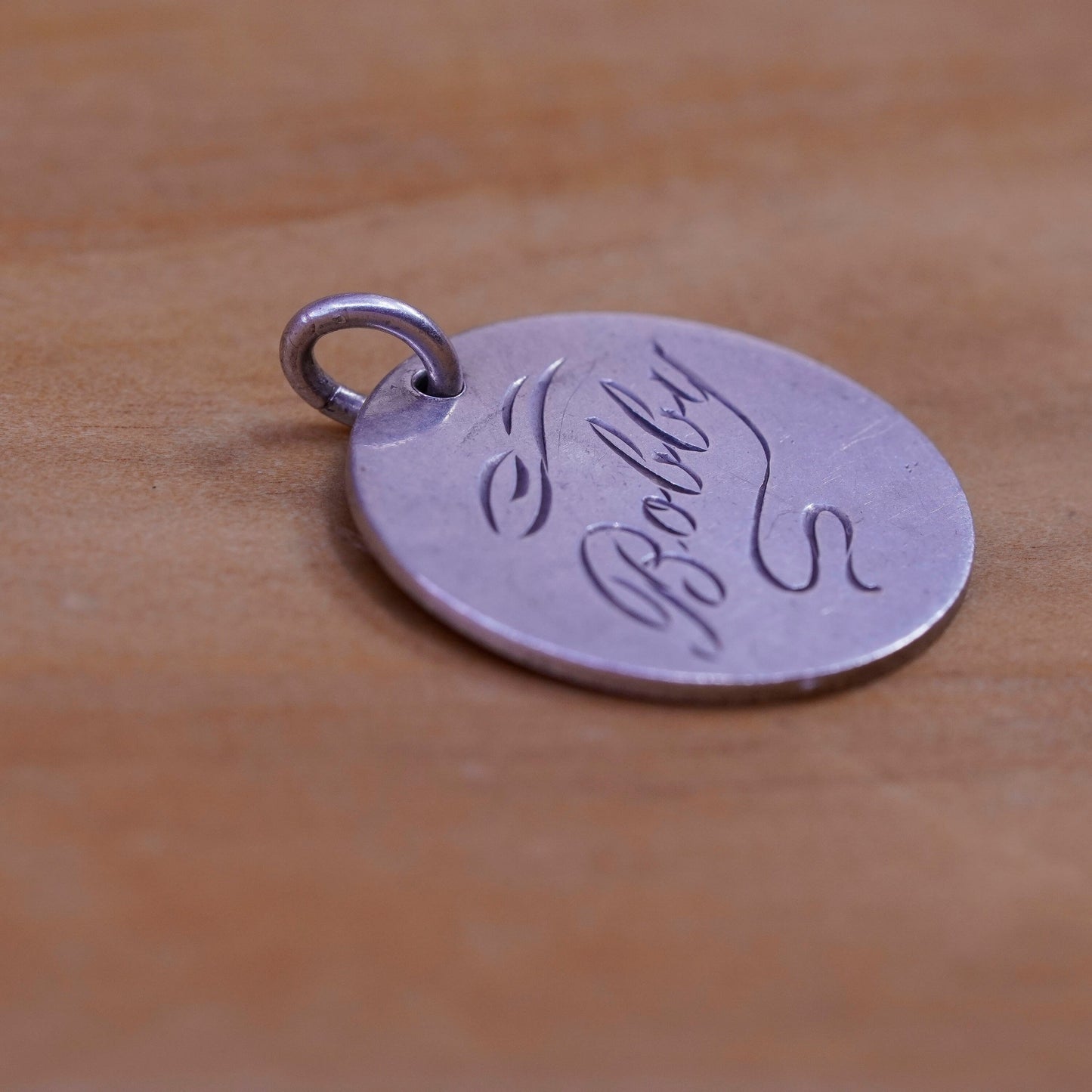 Vintage Sterling silver handmade pendant, 925 tag with name “Bobby” and 9.16.50
