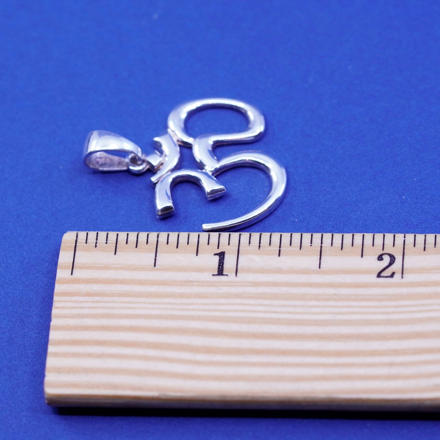 Vintage om aum symbol Native American sterling 925 silver handmade pendant