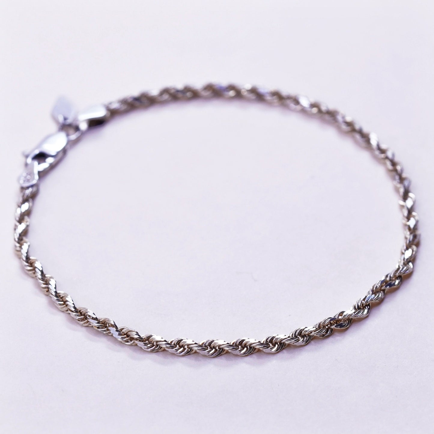 7”, vermeil gold 1/10 14K yellow gold sterling 925 silver Canada rope bracelet