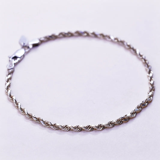 7”, vermeil gold 1/10 14K yellow gold sterling 925 silver Canada rope bracelet