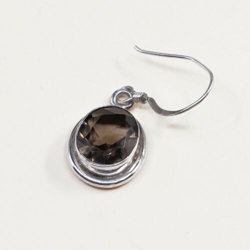 Vtg Sterling silver Handmade earrings w/ topaz Drop Details, Stamped 925