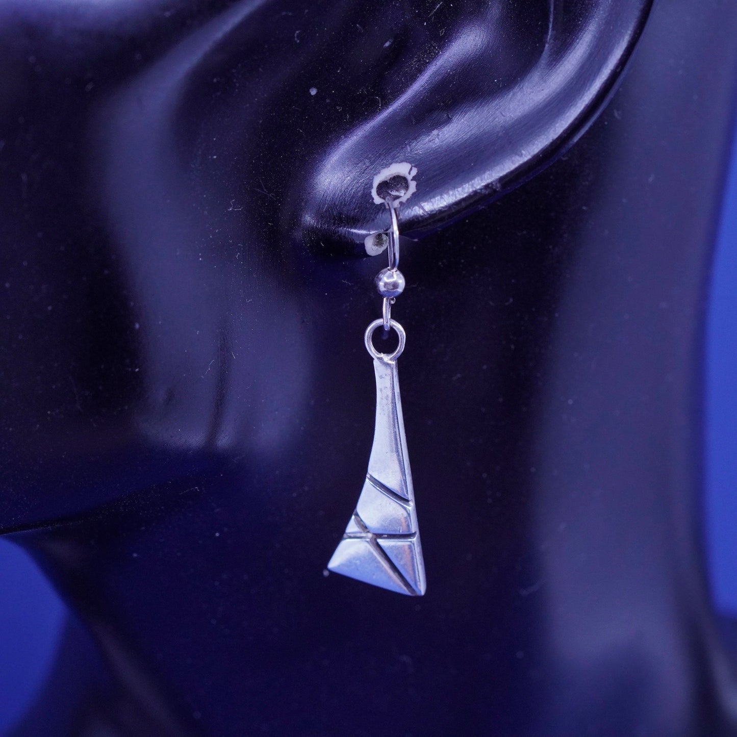 Vintage native America Sterling 925 silver handmade earrings dangles