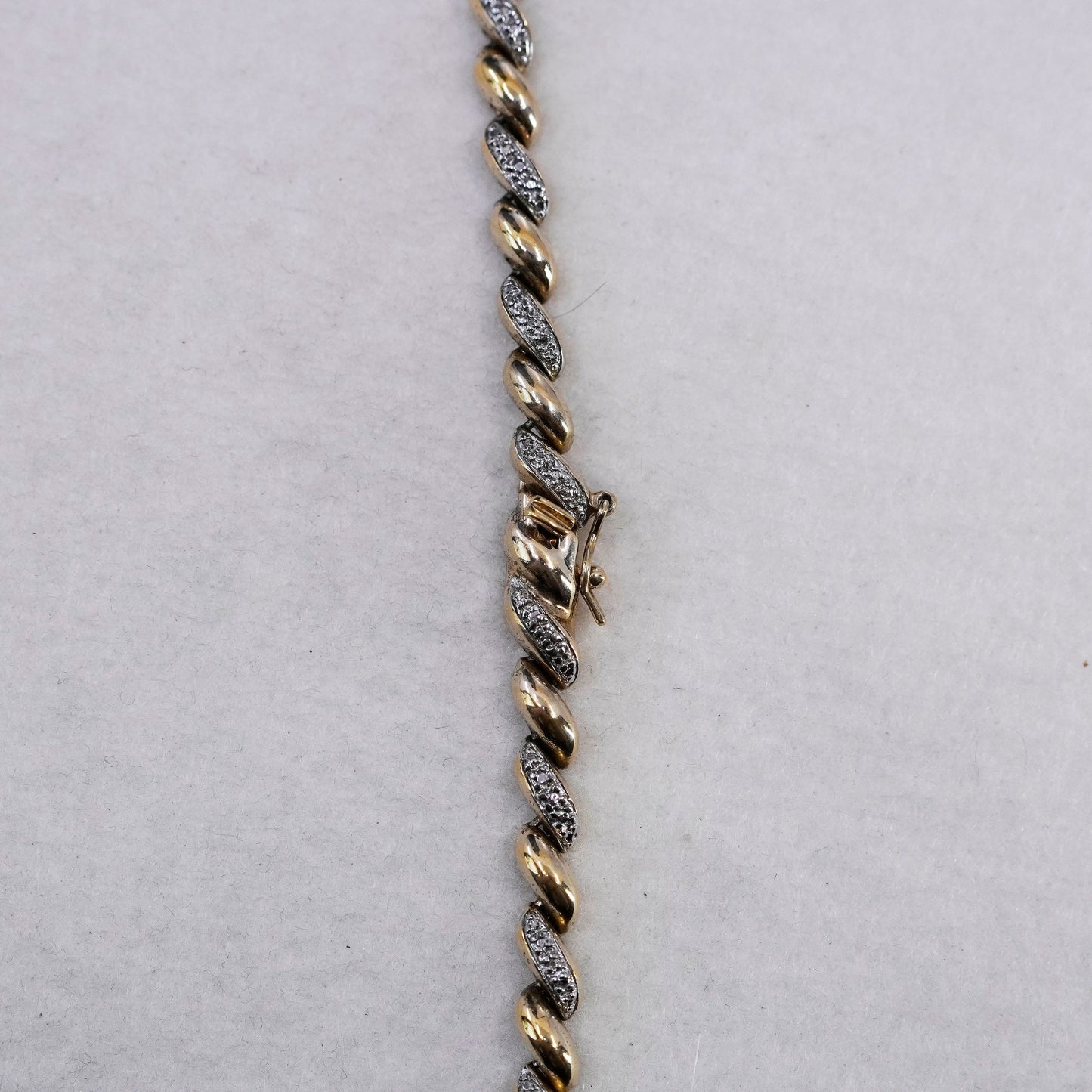 18”, vtg vermeil gold over Sterling 925 silver San Marco chain tennis necklace