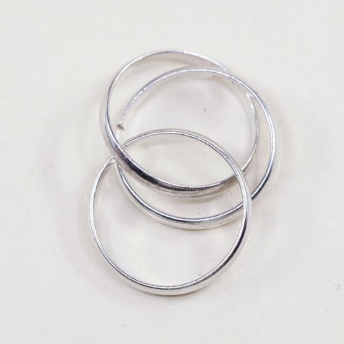 Size 8.25, Vtg Sterling Silver Handmade Ring, 925 Modern Entwinted Band