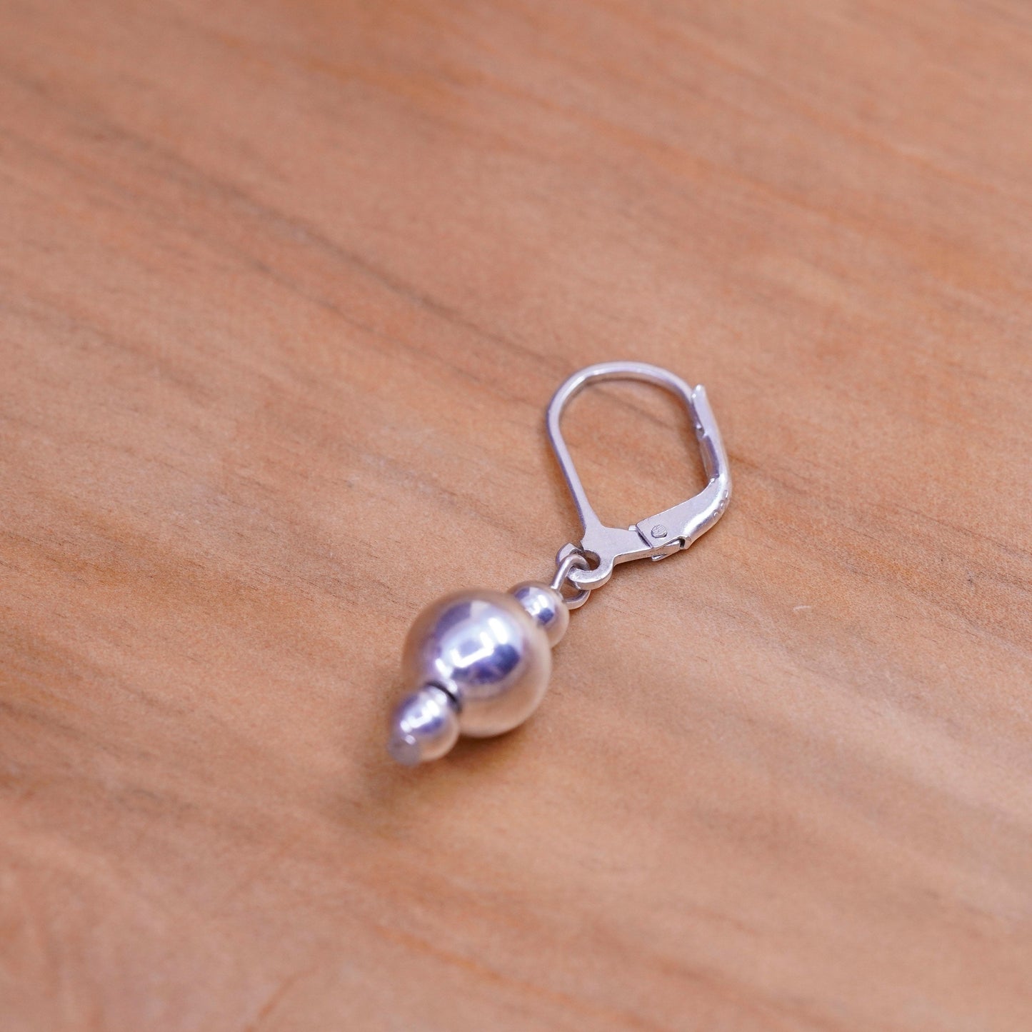 Vintage Sterling silver handmade earrings, 925 beads drops