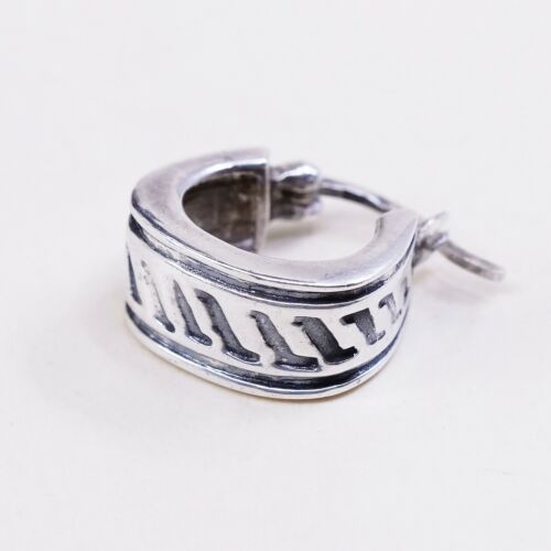 0.5”, Vtg Sterling Silver Handmade Hoops, Italy 925 earrings, Huggie