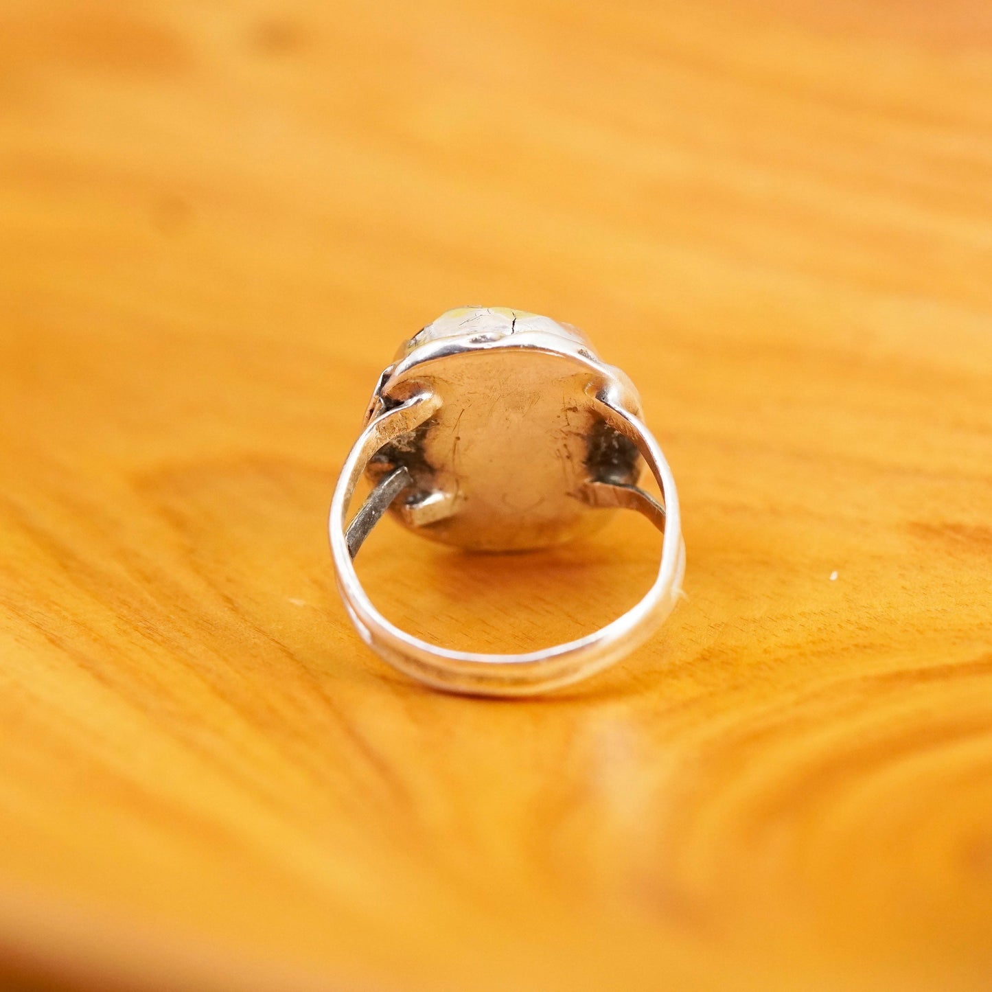 Size 6.25, vintage Sterling 925 silver handmade ring with blue topaz