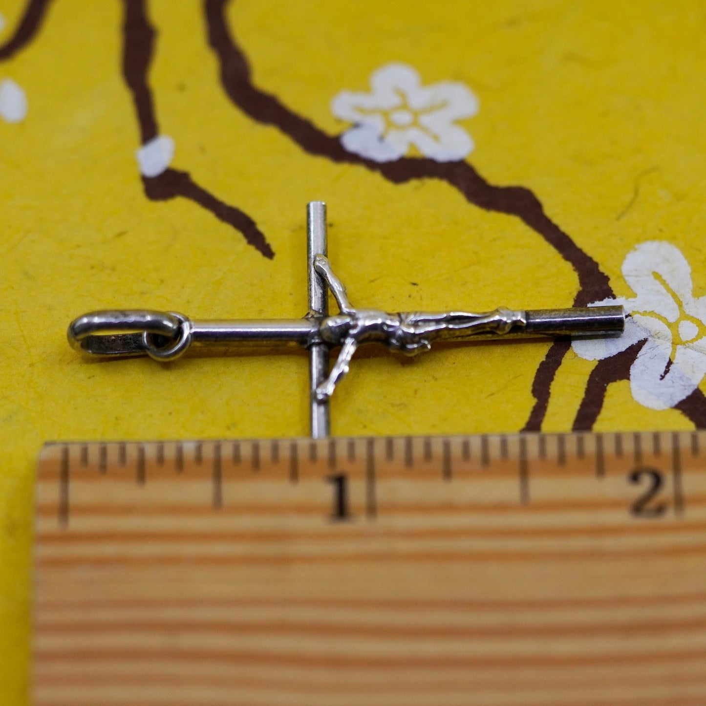 Vintage Sterling silver handmade pendant, 925 cross with Jesus