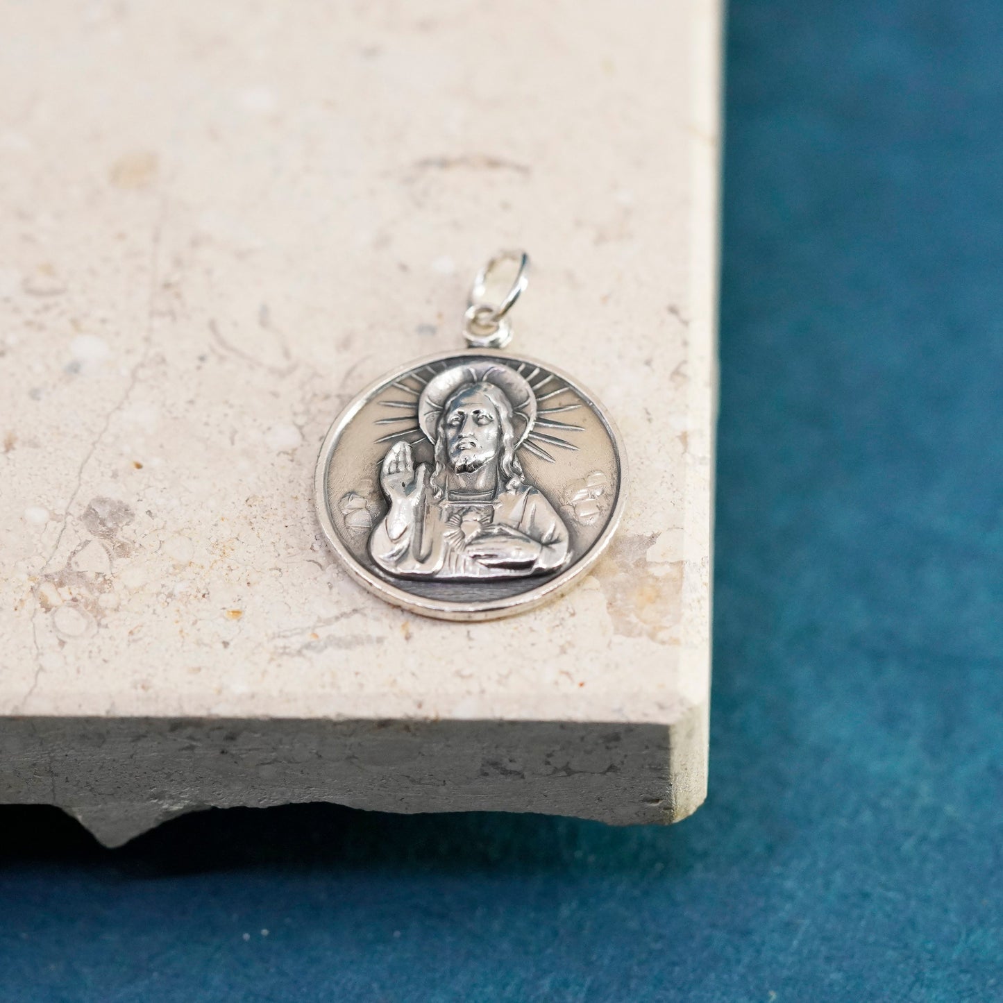Sterling silver pendant, 925 tag with Jesus “our lady of mt. Carmel pray for us
