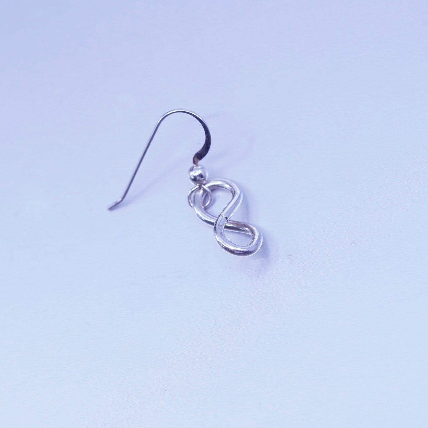 Vintage Sterling 925 silver handmade infinity earrings