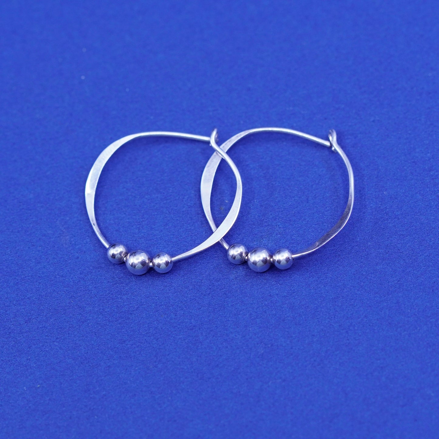0.75”, Sterling silver handmade earrings, solid 925 silver hoops, huggie beads