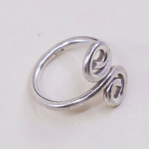 Size 6.5, Sterling Silver Handmade Ring, 925 swirl Band, Stamped 925