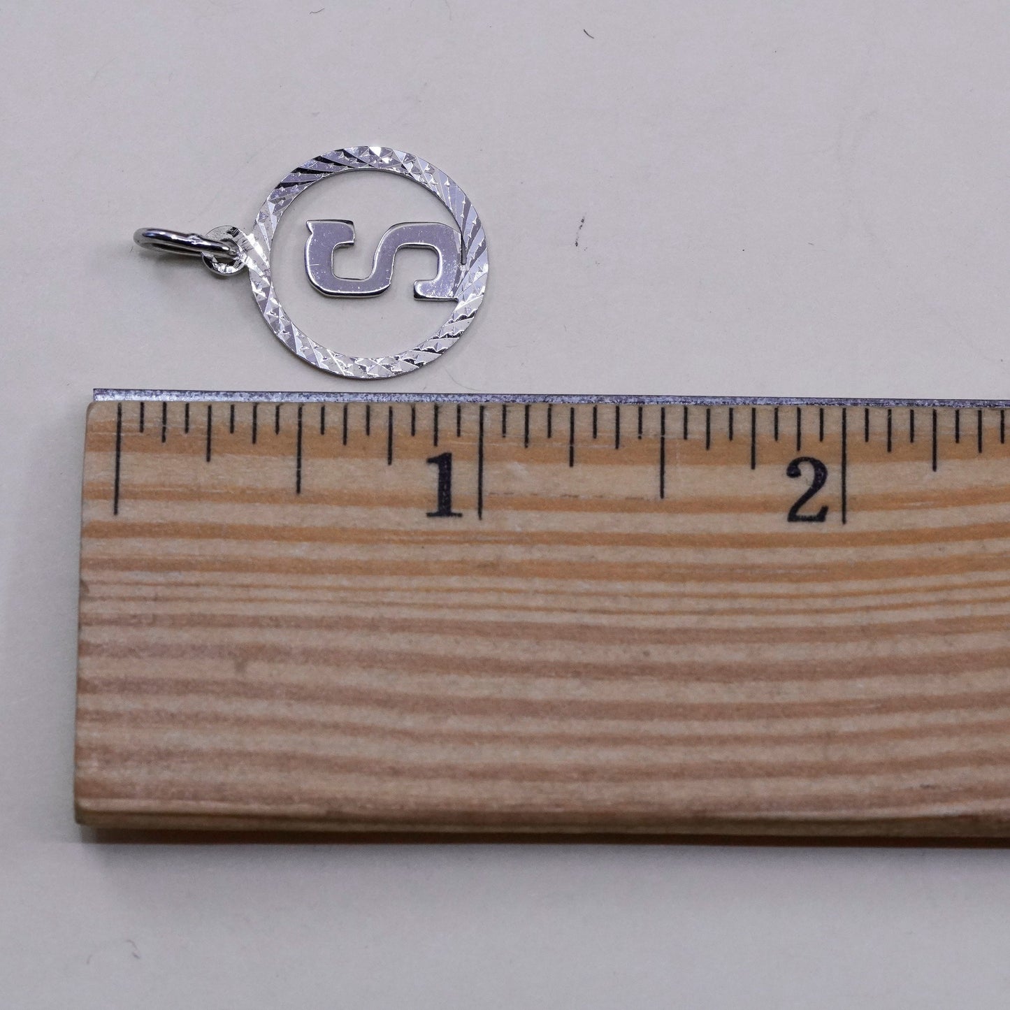 Vintage Sterling silver handmade pendant, 925 tag with initial s
