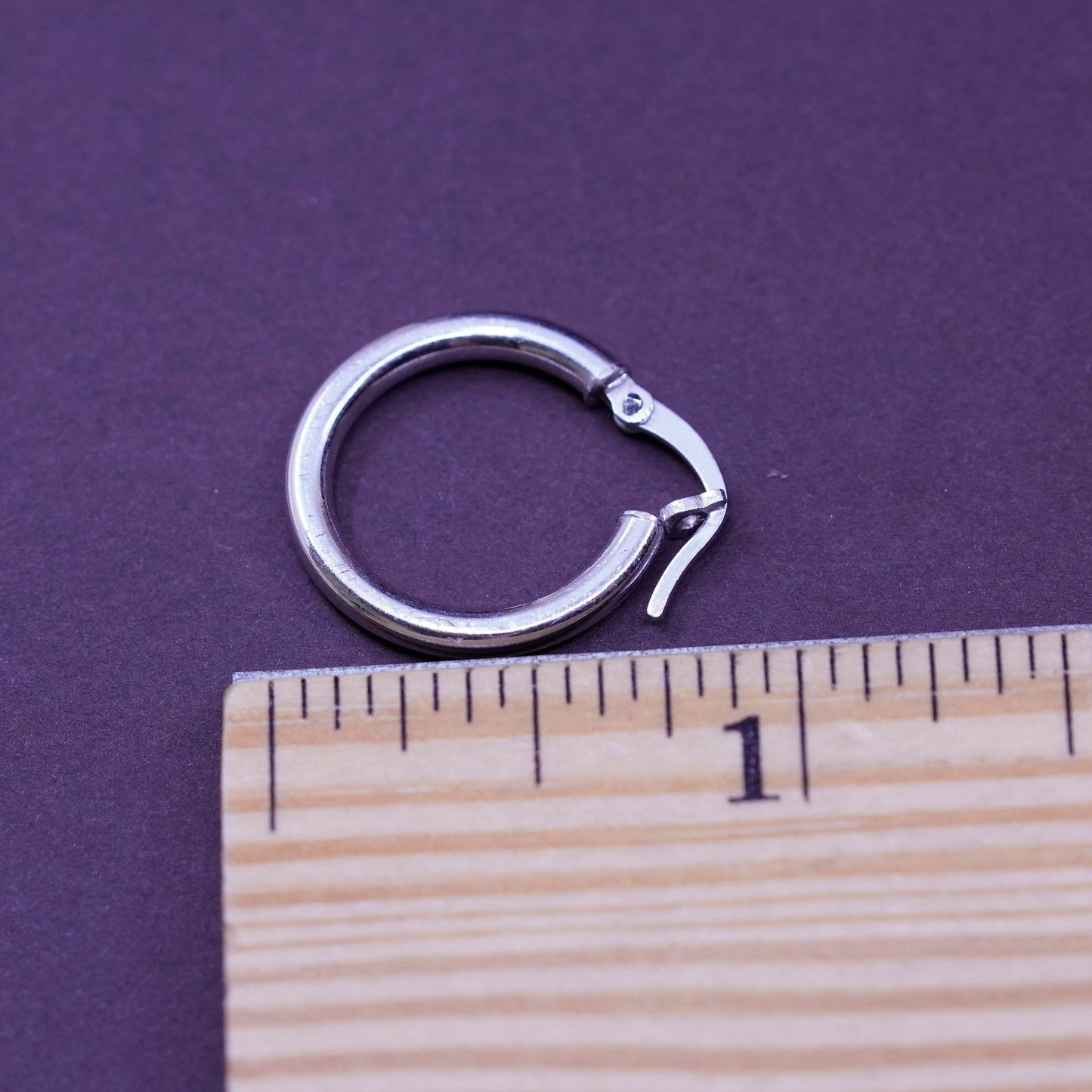 0.75”, Vintage Sterling silver handmade earrings, maxico 925 hoops