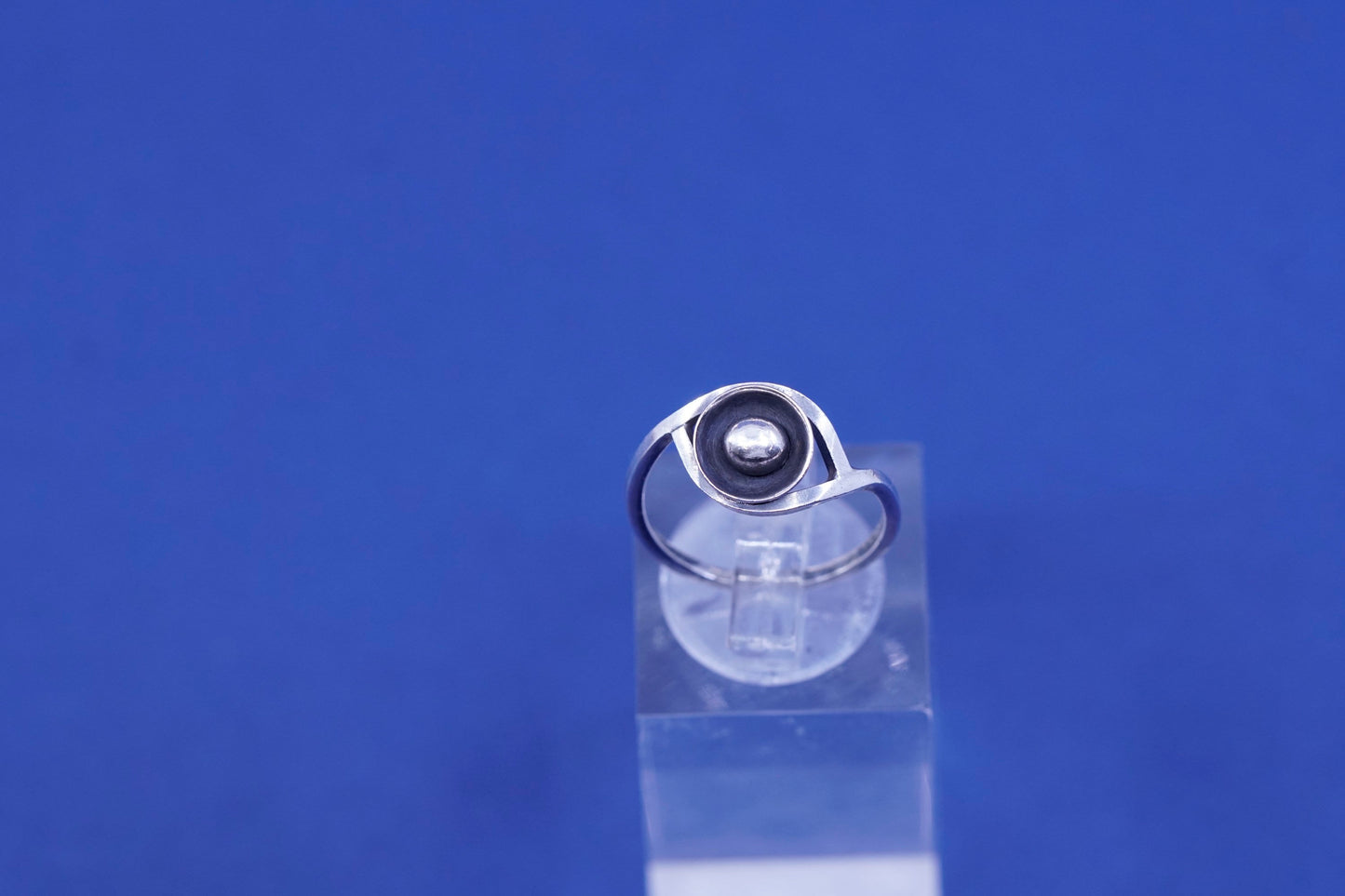 Size 3.5, vintage israel sterling 925 silver handmade ring, 925 modern flower
