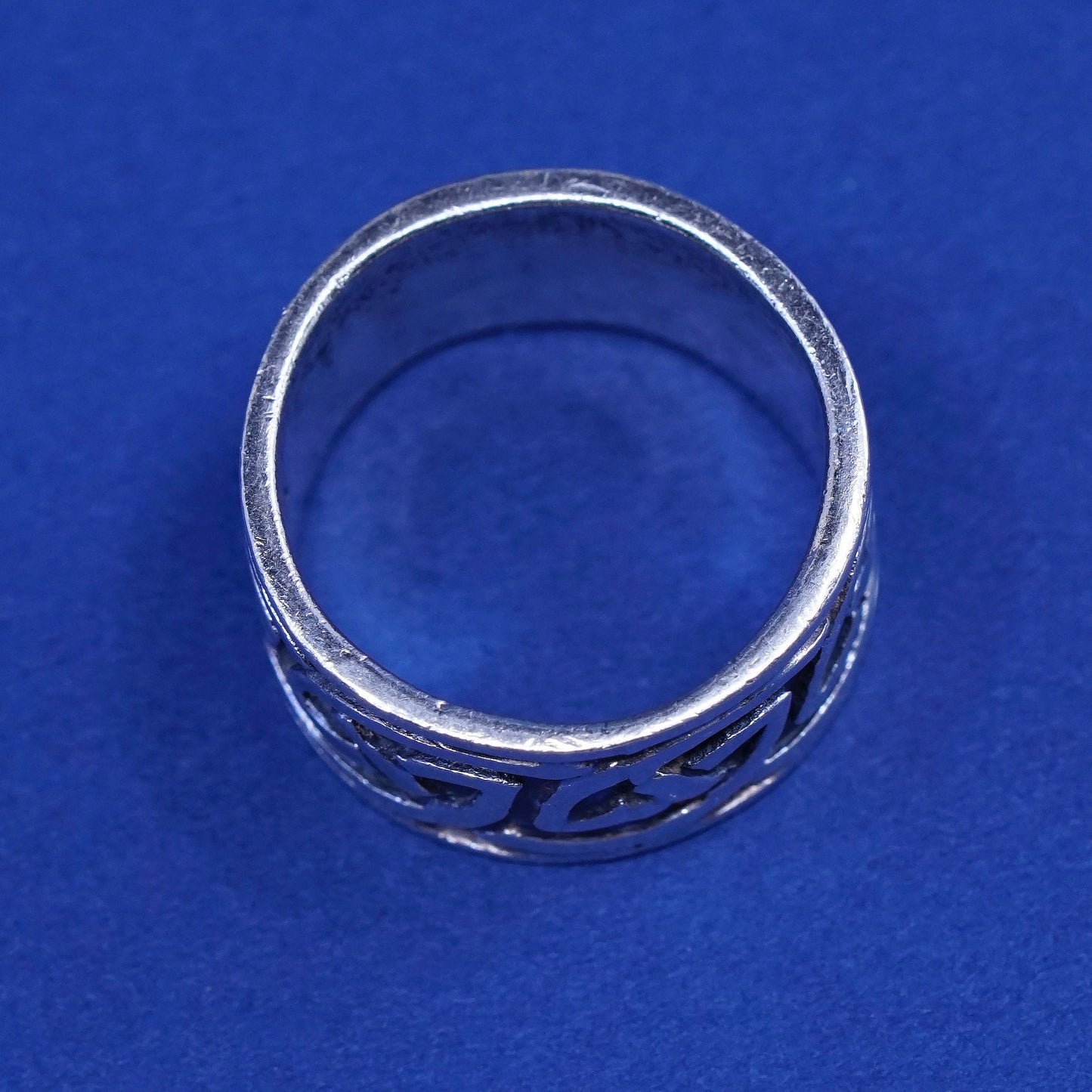 Size 5, vintage Sterling silver handmade ring, hopi 925 woven textured band