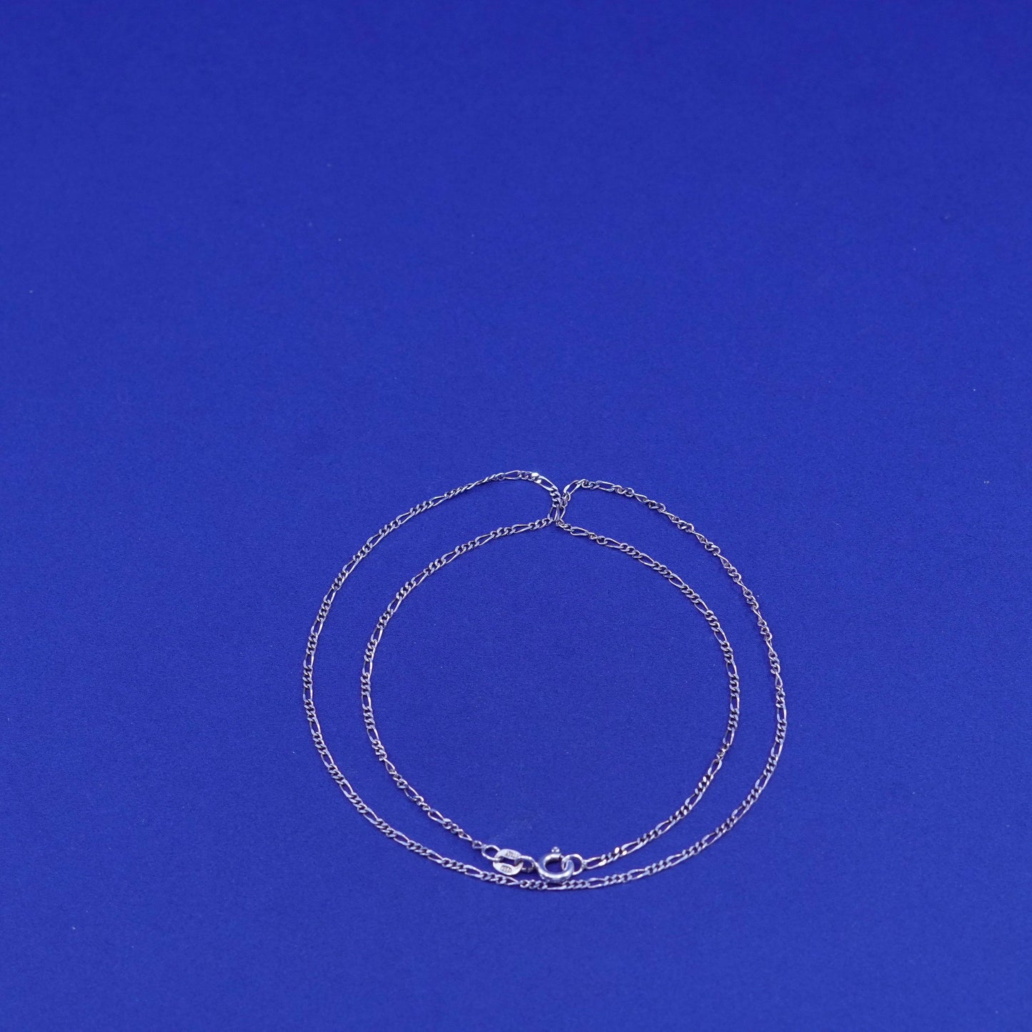 18”, 1.6mm, vintage Sterling silver handmade necklace, 925 Figaro chain