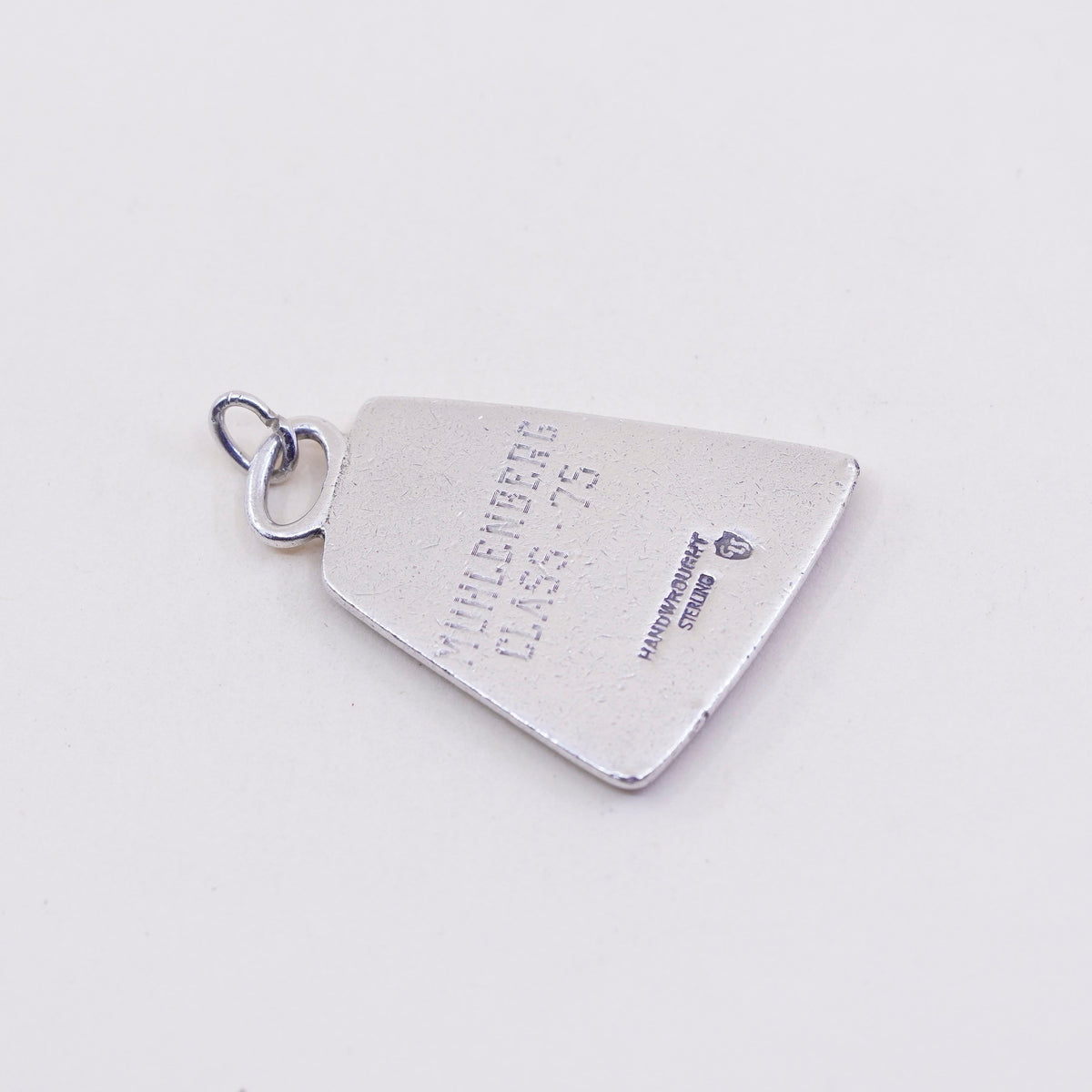 Vintage Sterling silver handmade pendant, 925 name monogram FJM
