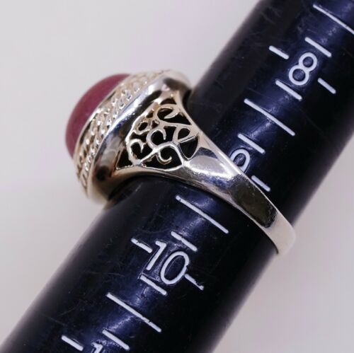 Sz 9, Vtg Vermeil Gold Over CORAL RING 925 STERLING SILVER, Stamped 925