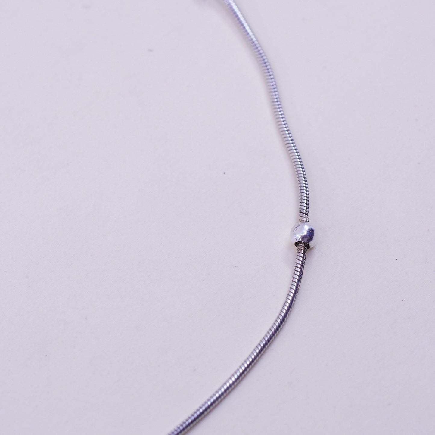 9”, 1mm, Vintage sterling silver bracelet, 925 snake chain anklet with beads