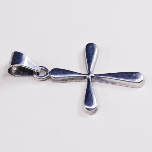 Vintage Mexico MWS Sterling Silver Handmade Pendant, 925 silver cross