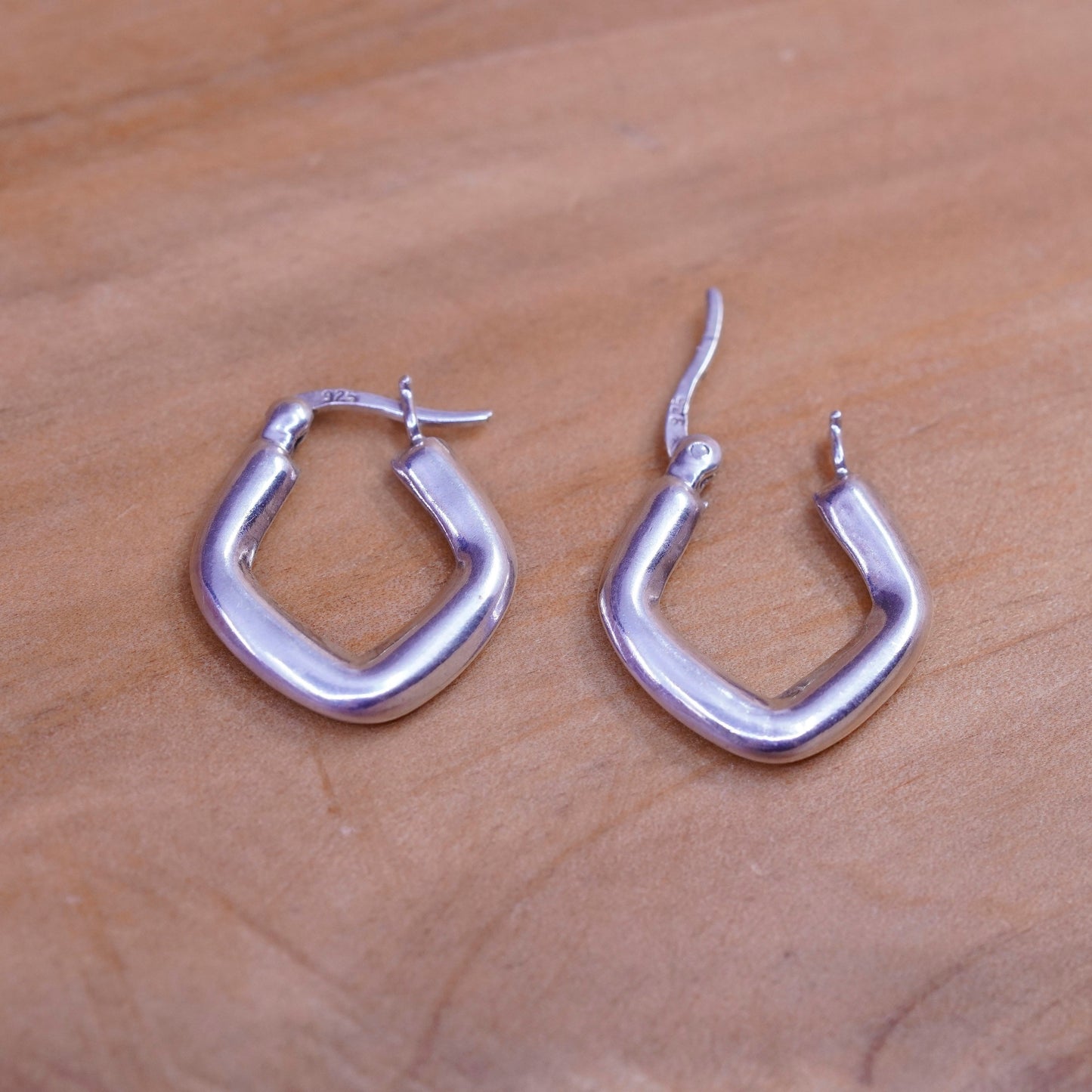 0.75”, Vintage Sterling silver handmade earrings, 925 hoops, huggie