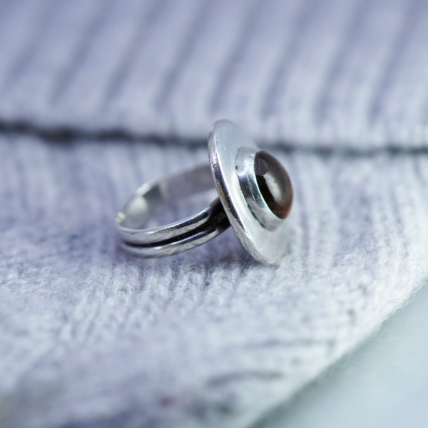 Size 10.5, vintage Sterling 925 silver handmade wrap ring with opal