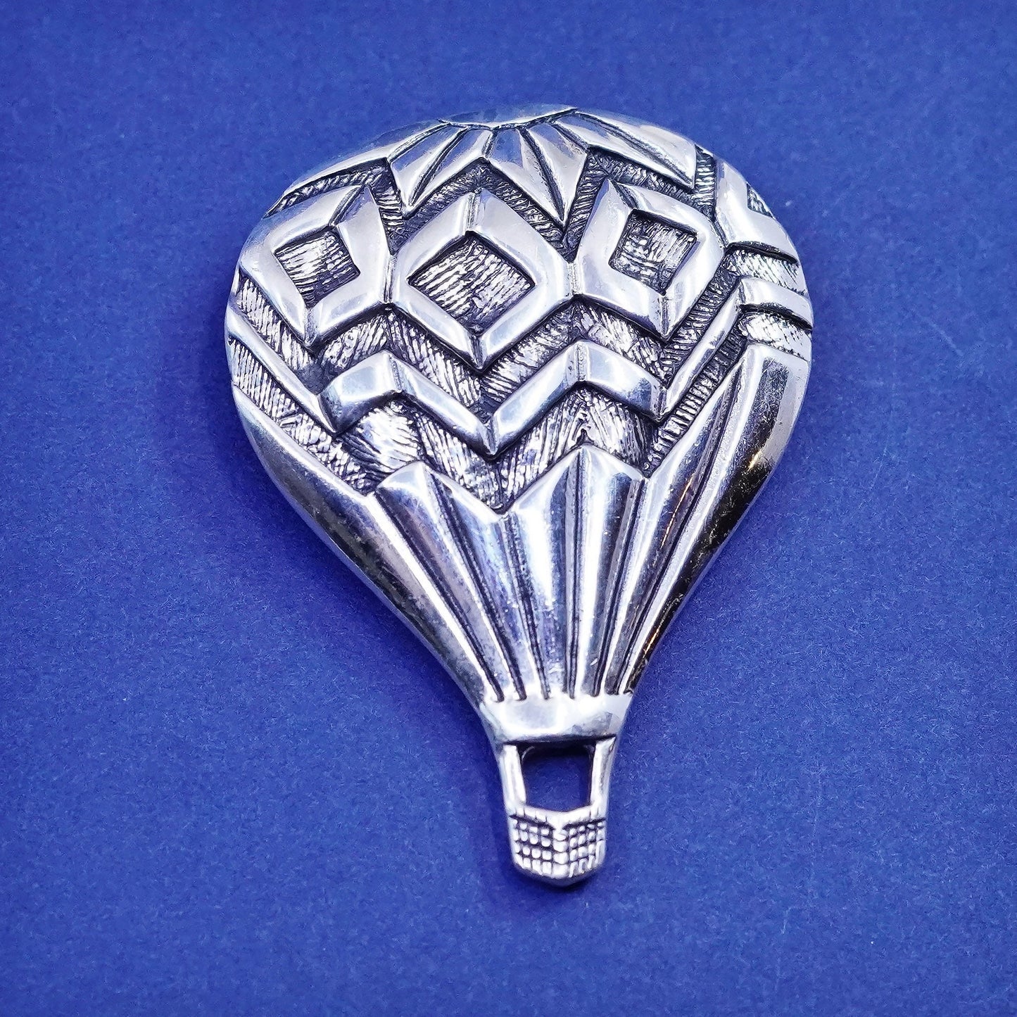 vtg Silver Cloud Inc Sterling silver handmade brooch, 925 hot air balloon pin