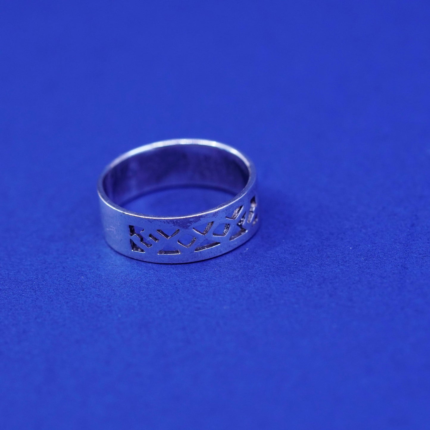 Size 4.5, vintage sterling silver handmade ring, 925 filigree band