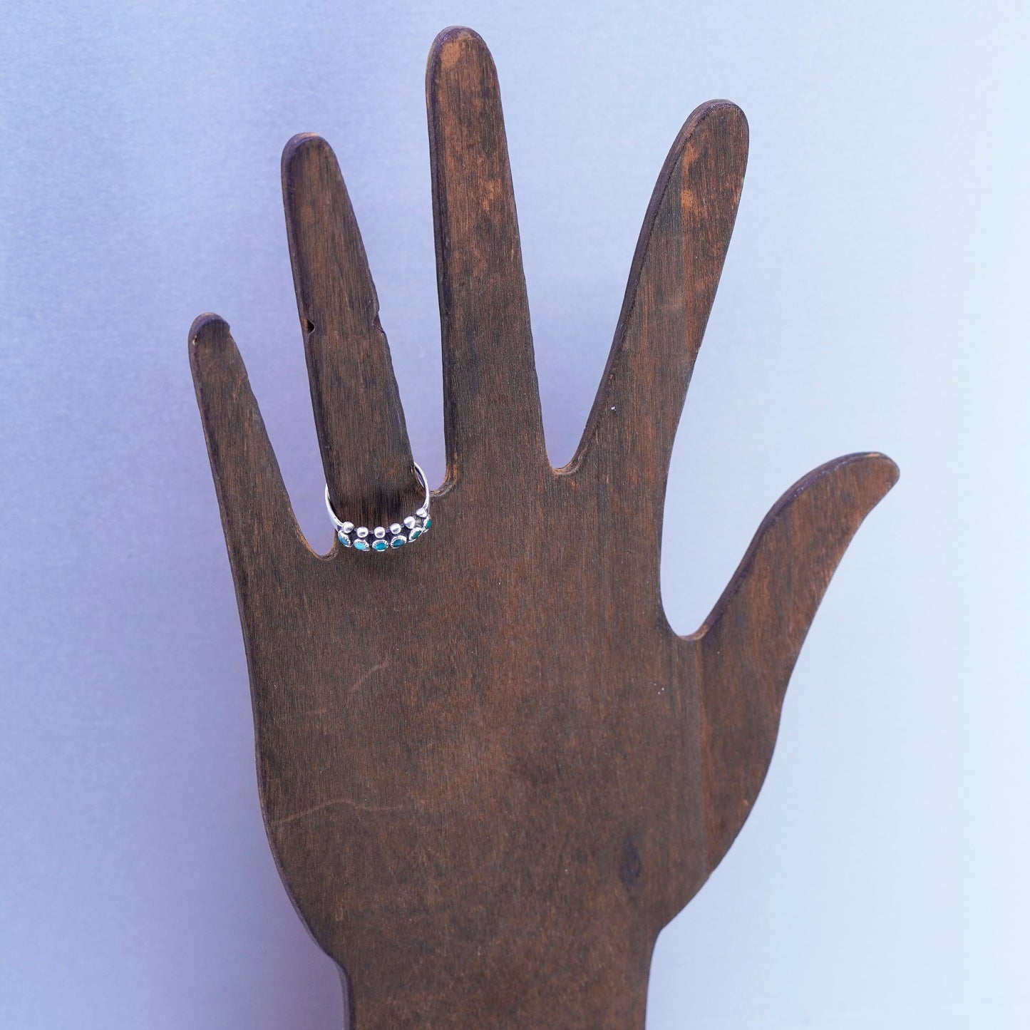 Size 6, Native American navajo Sterling 925 silver handmade ring with turquoise