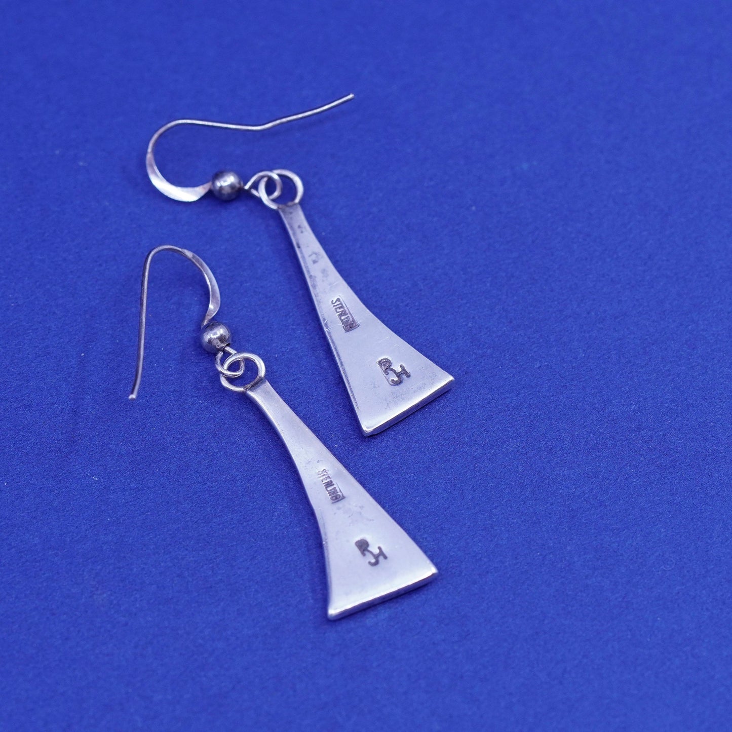 Vintage native America Sterling 925 silver handmade earrings dangles