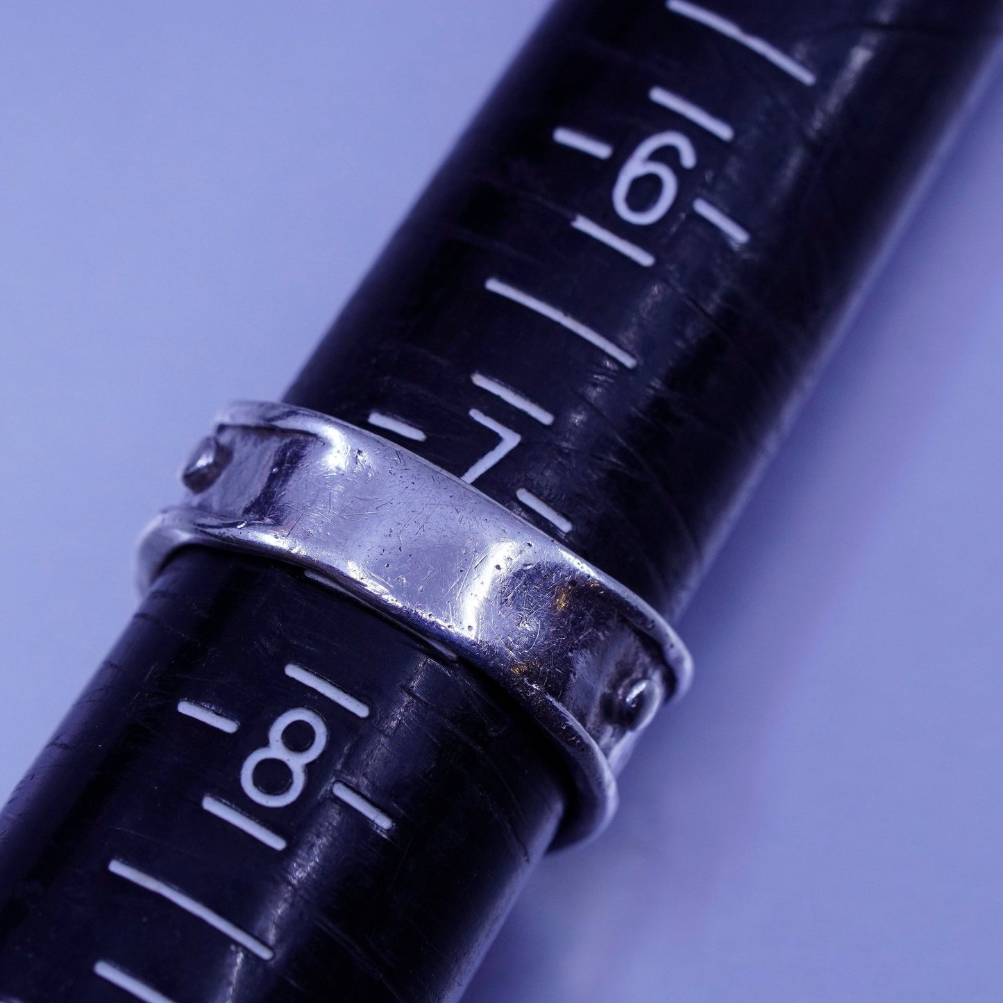Size 7, southwestern Sterling 925 silver ring, textured band “joy love hope