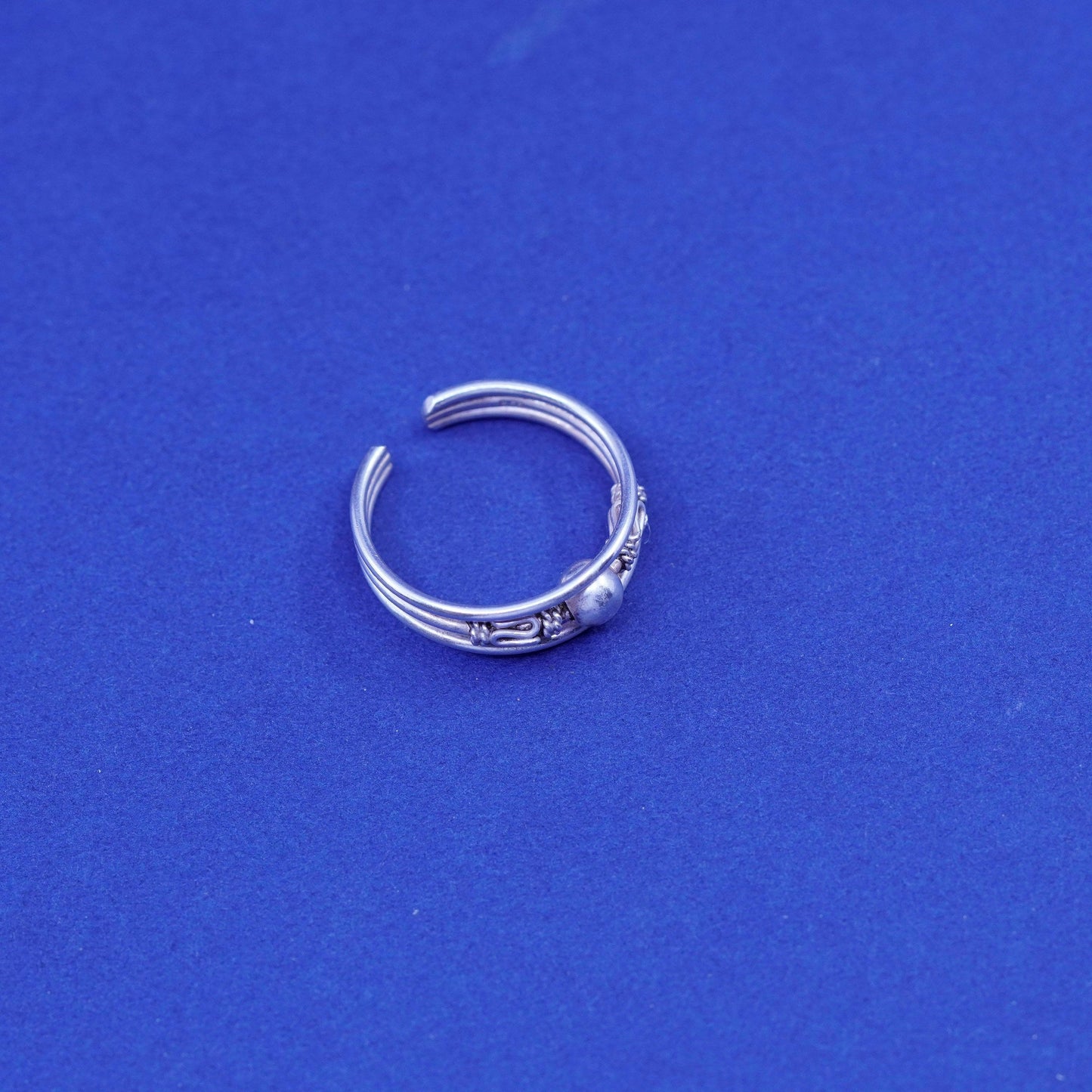 Size 3.5, vintage Sterling silver handmade ring, 925 filigree open band