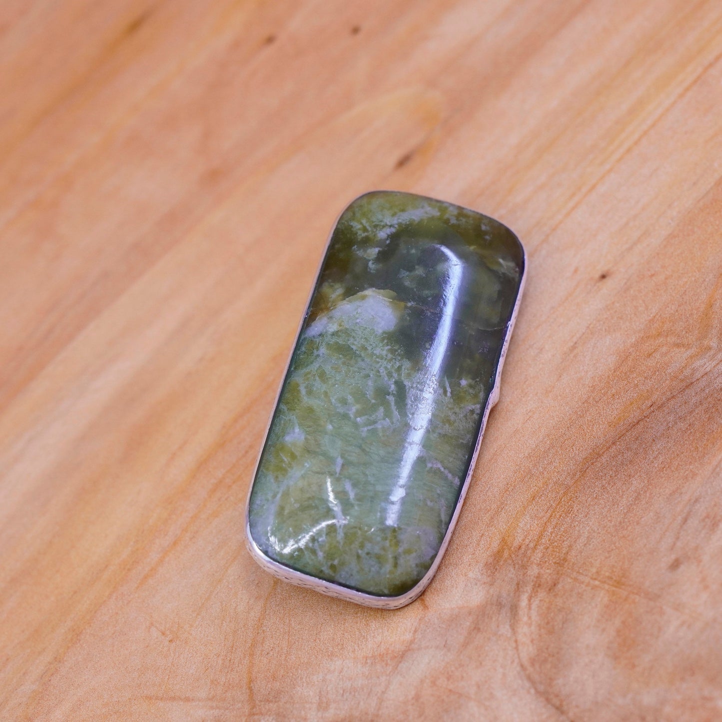 Vintage handmade sterling 925 silver with green agate