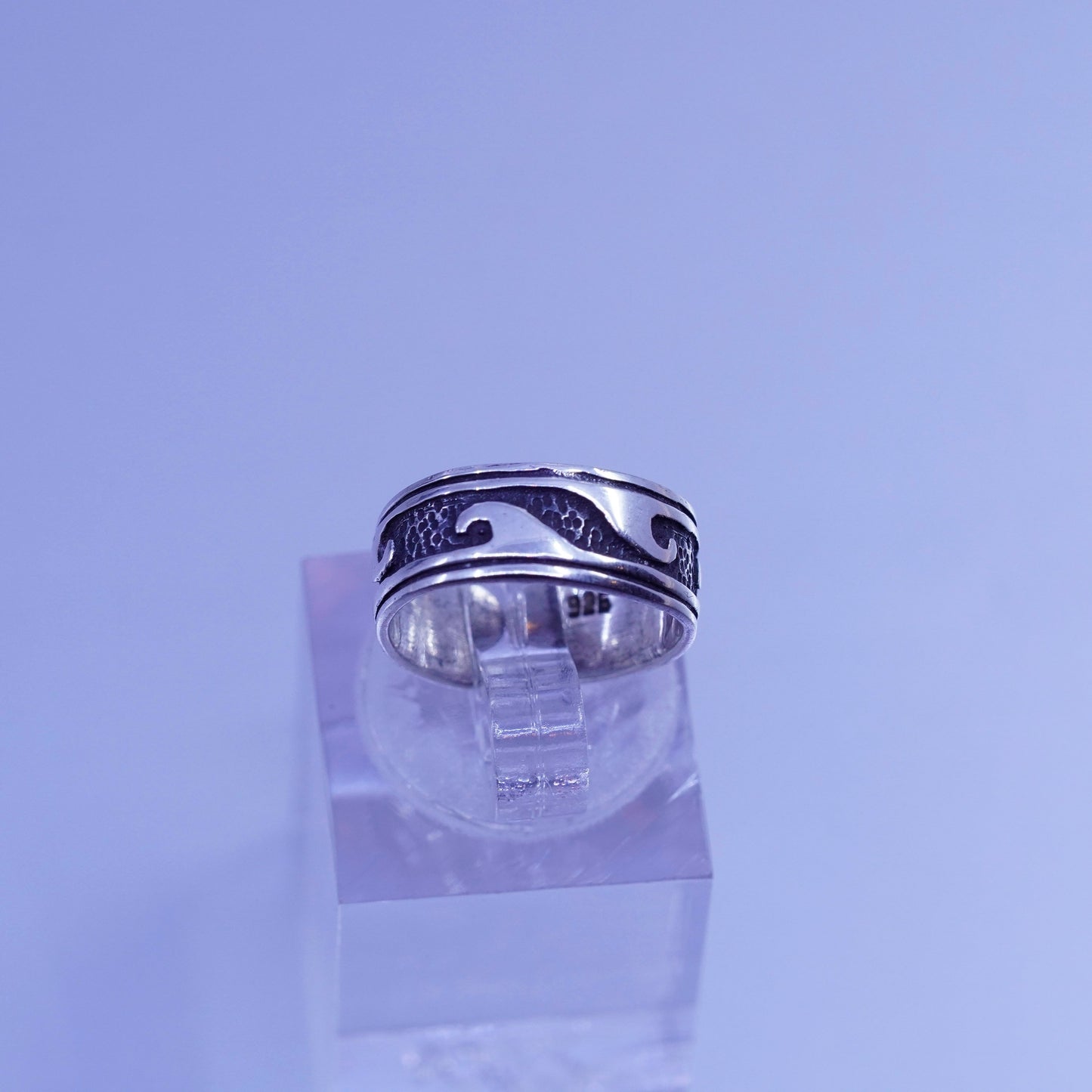 Size 3, southwestern Sterling 925 silver handmade ring, wavy wave open band