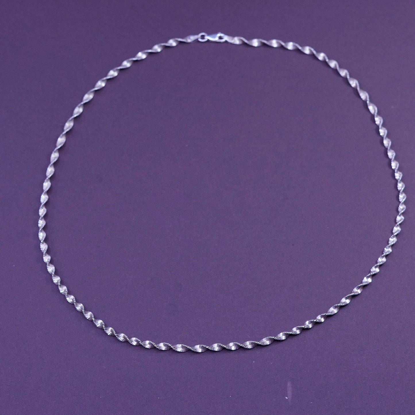 20”, vermeil gold over Sterling silver necklace, 925 twisted herringbone chain