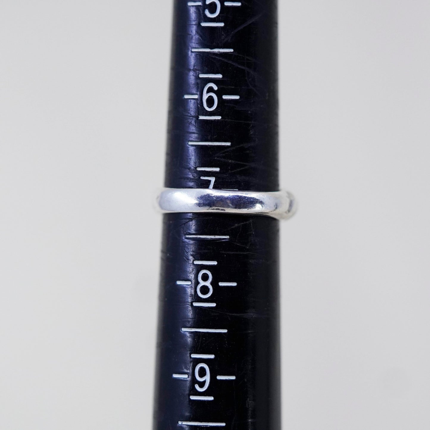 Size 7, vintage Sterling silver handmade ring, stackable 925 ribbed band