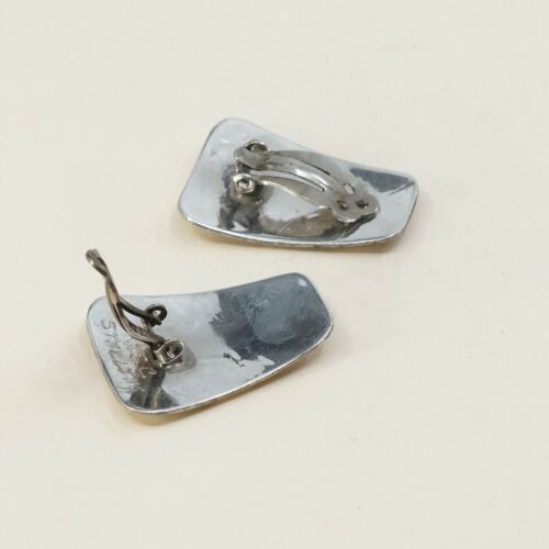Gary S. Custer Navajo Handmade Sterling Silver earrings, Native Amer 925 clip on