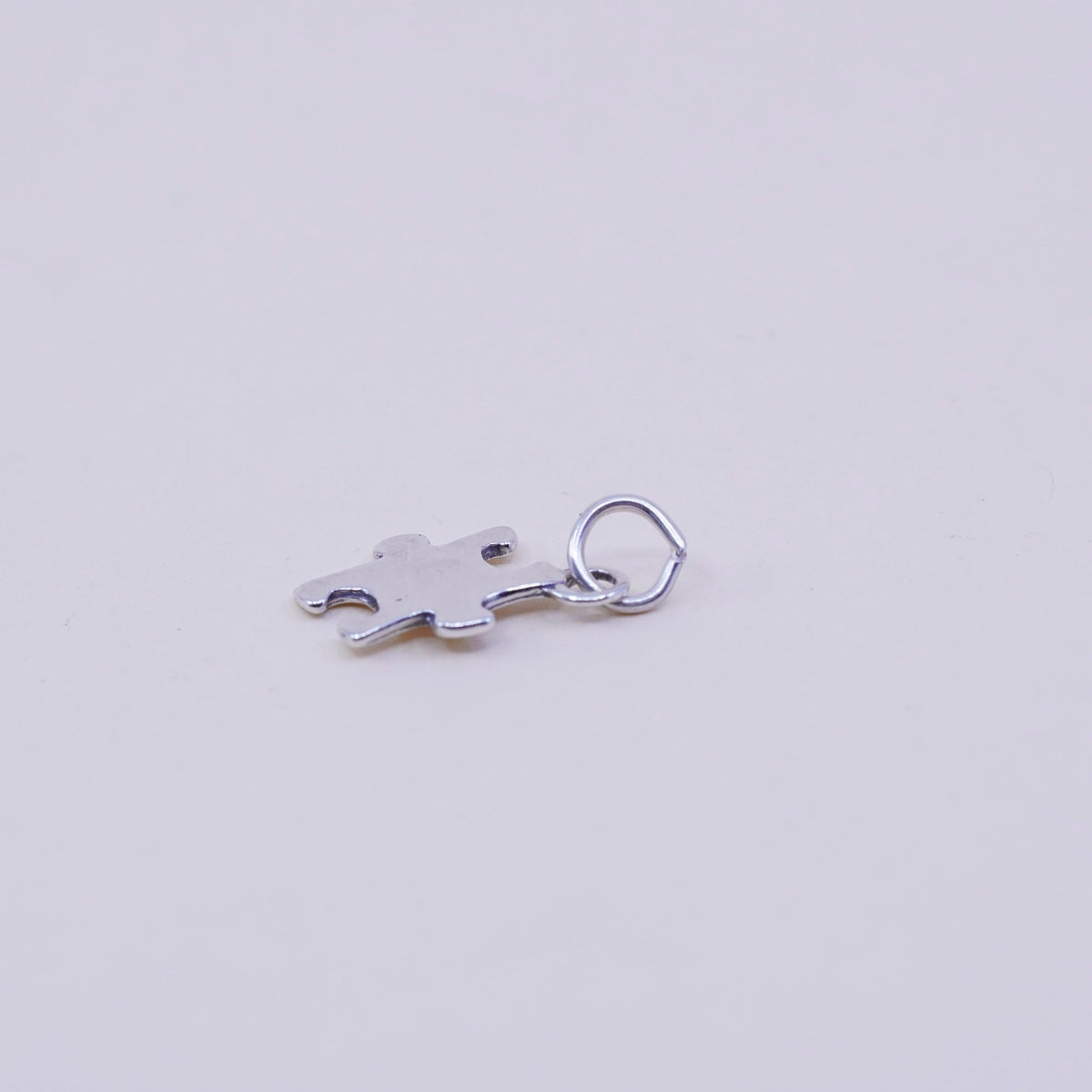 Vintage 925 sterling silver handmade puzzle charm, stamped 925