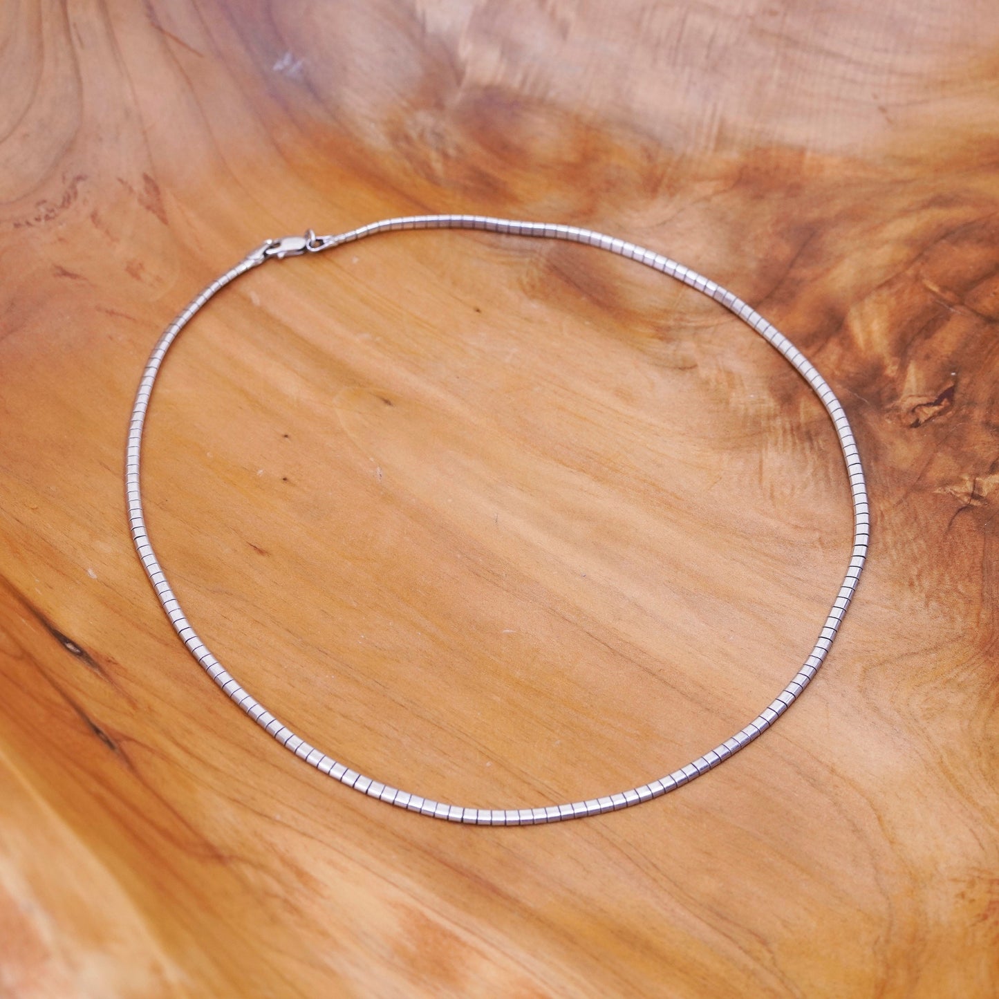 18”, 3mm, vintage Italy Sterling silver omega chain, Italy 925 necklace