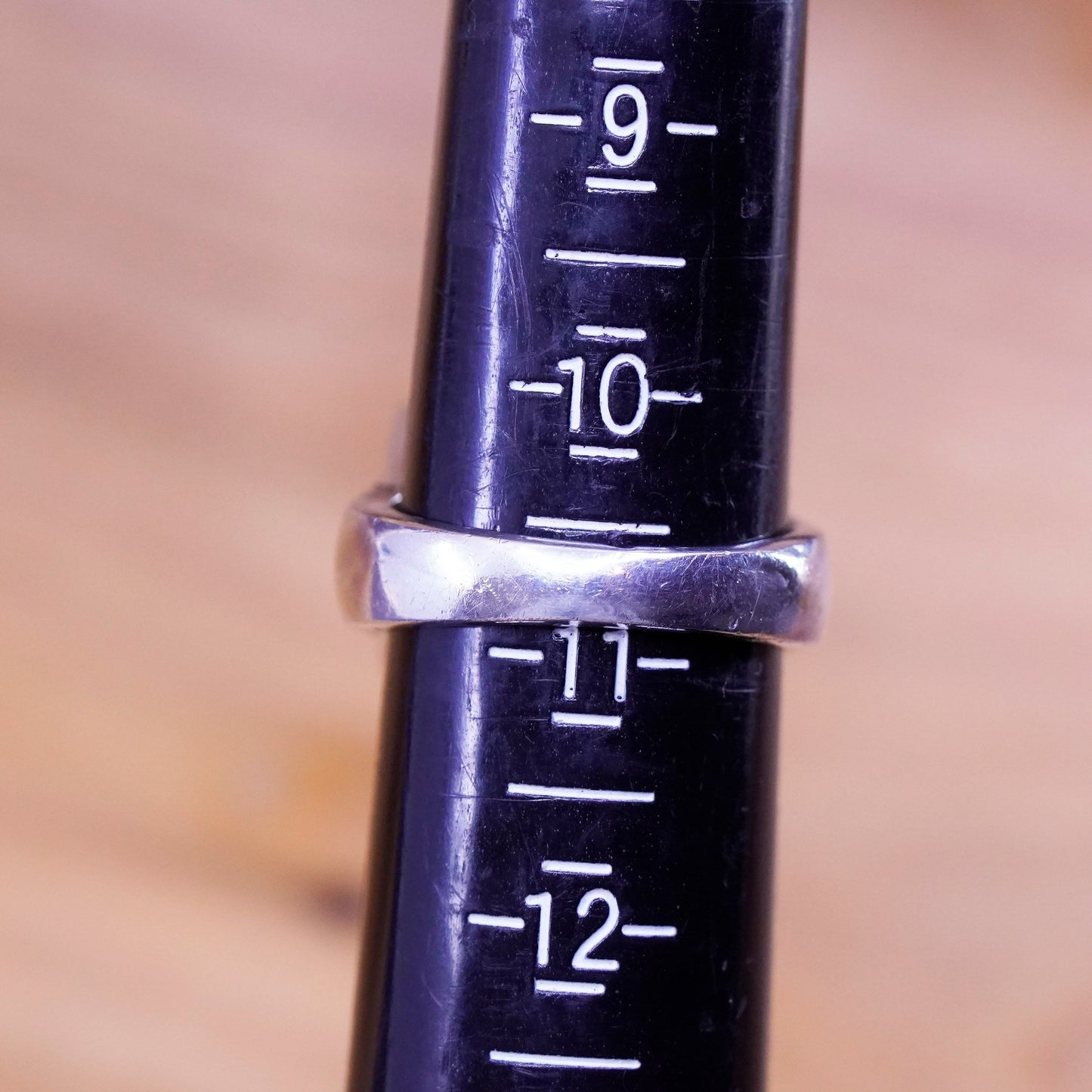 Size 10.5, vintage Sterling 925 silver handmade bold ring with pink Quartz