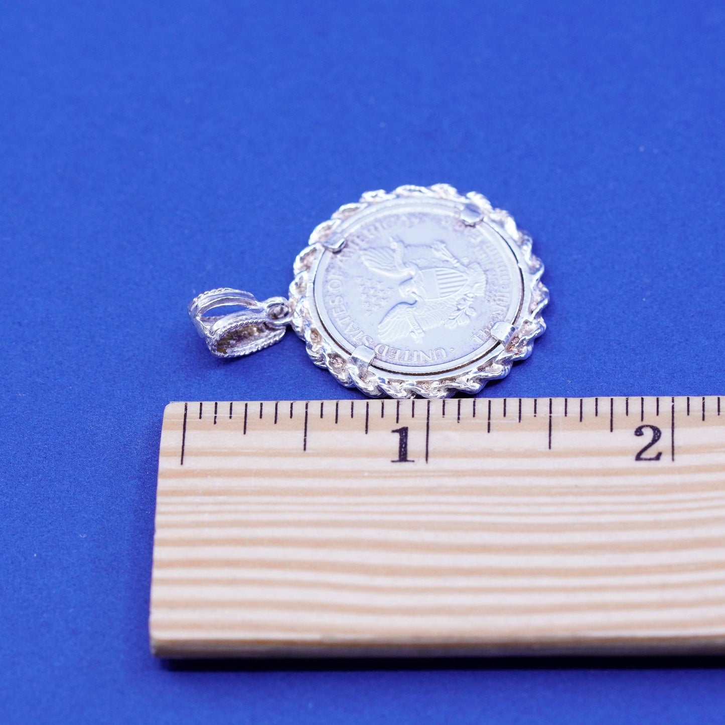 2000 American Eagle US Mint Walking Liberty Coin 999 Sterling silver pendant