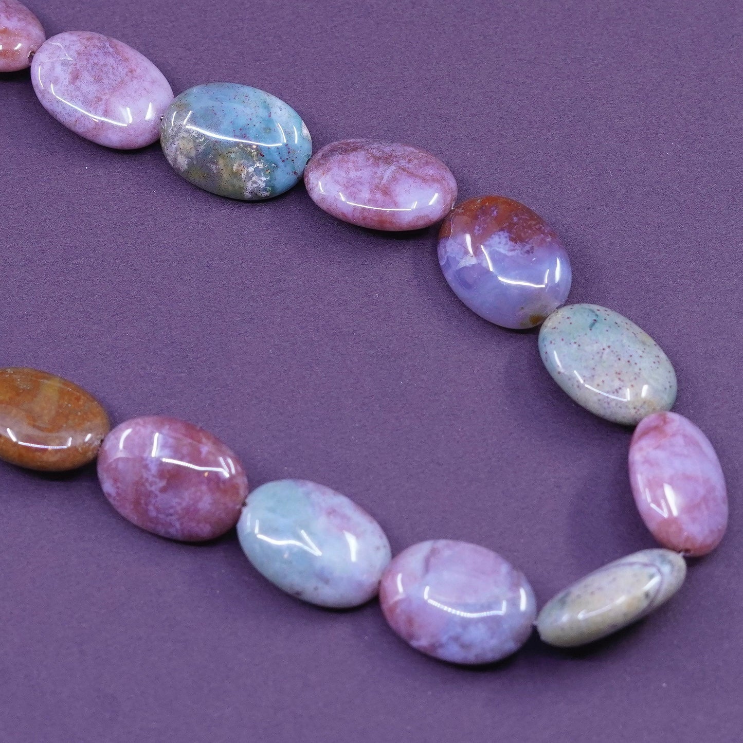 16” Vintage Sterling 925 silver Handmade necklace with jasper