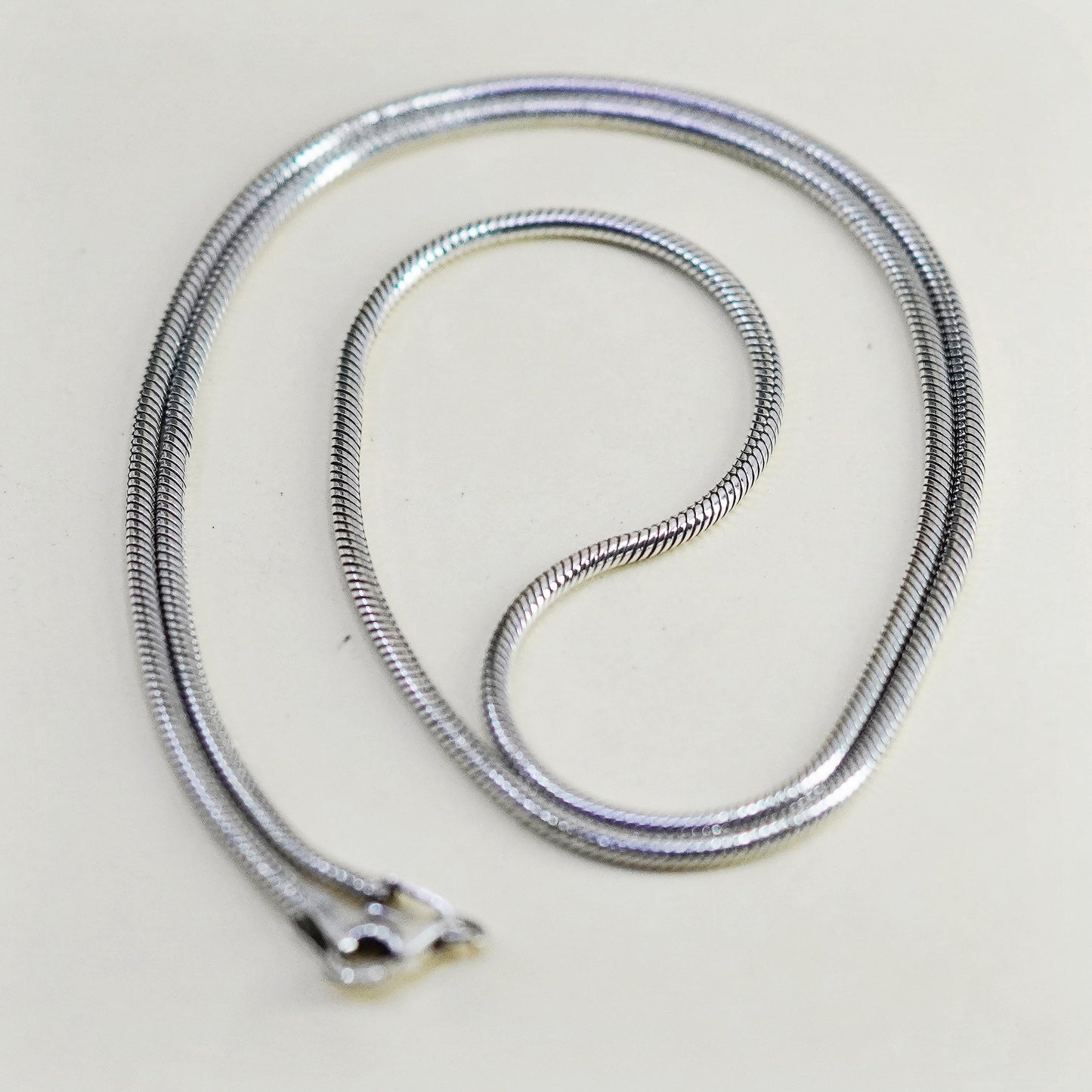 20”, 2mm, Vintage sterling silver snake chain, Italy 925 silver chain