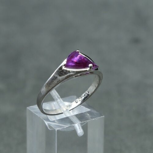 Sz 10.25, Sterling Silver Ring, 925 Silver Engagement Ring W/ pink Crystal