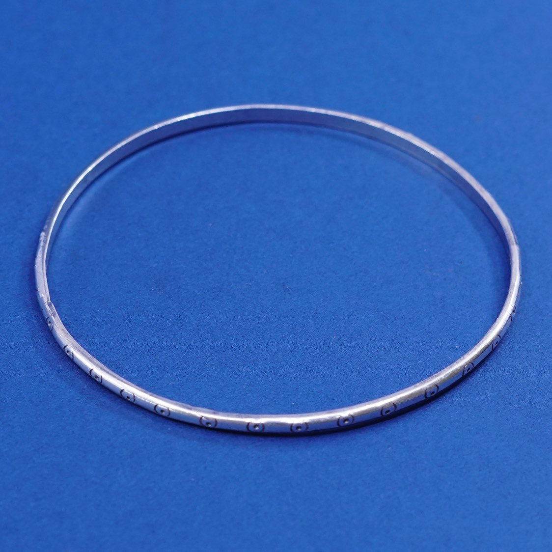 8”, vtg plata sterling silver handmade bracelet, stackable 925 bangle