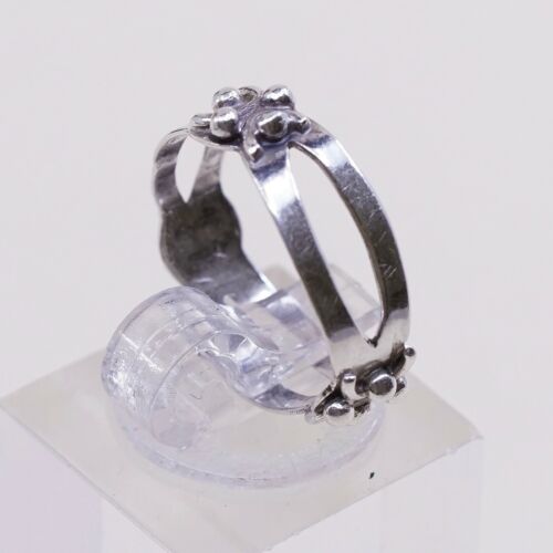 Size 6, Vtg stackable Sterling Silver Handmade Ring 925 Band W/ Beads