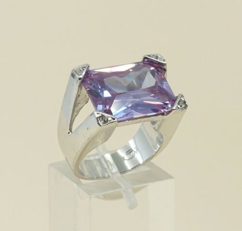 Sz 6.25, Sterling Silver handmade Ring, 925 Silver Ring W/ amethyst n crystal